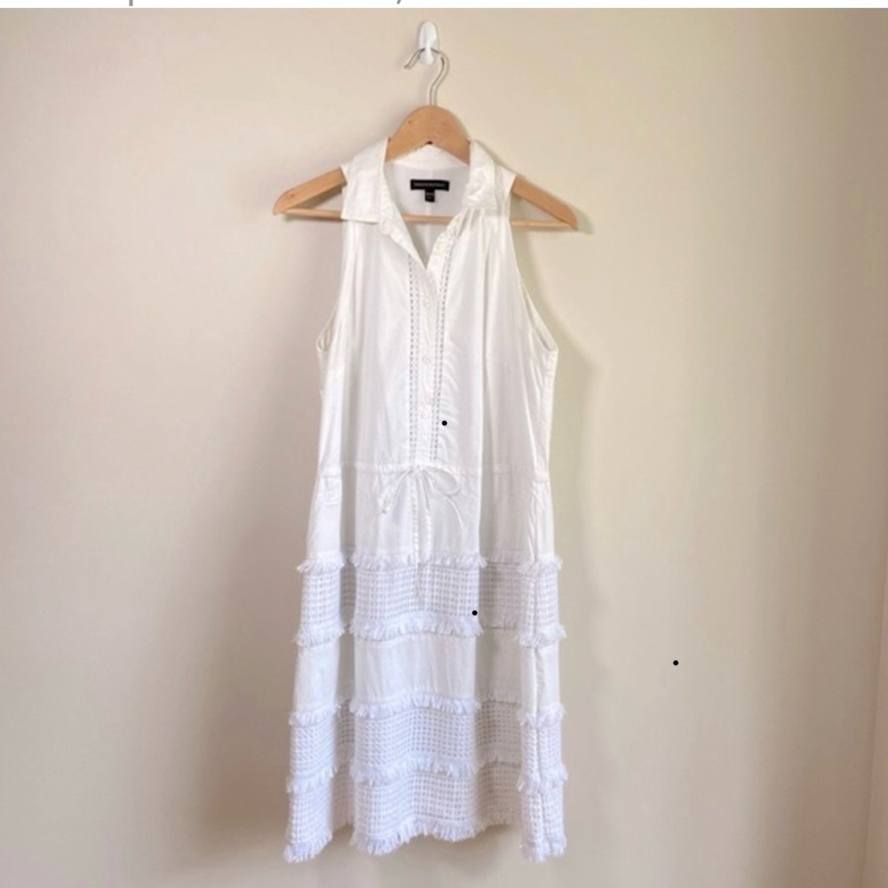 Banana Republic | Eyelet Lace Collared Dress | White Medium